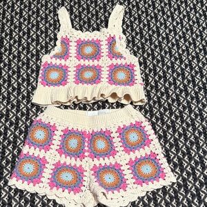 Zara Crochet Tank and Shorts Set